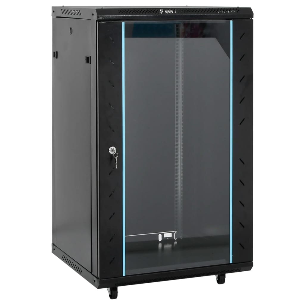 vidaXL 18U сървърен шкаф 19" IP20 черен 60x60x100 см