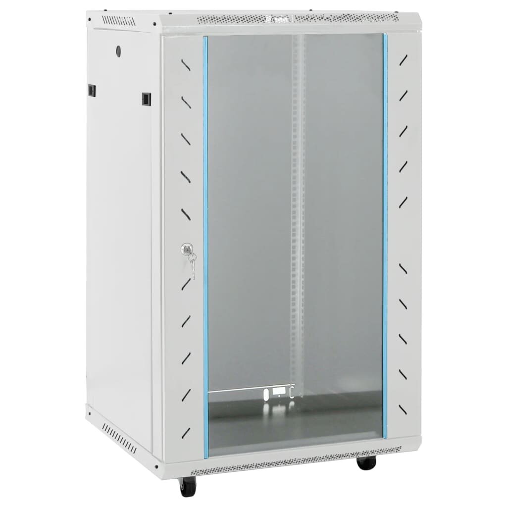 vidaXL 18U сървърен шкаф 19" IP20 сив 60x60x100 см