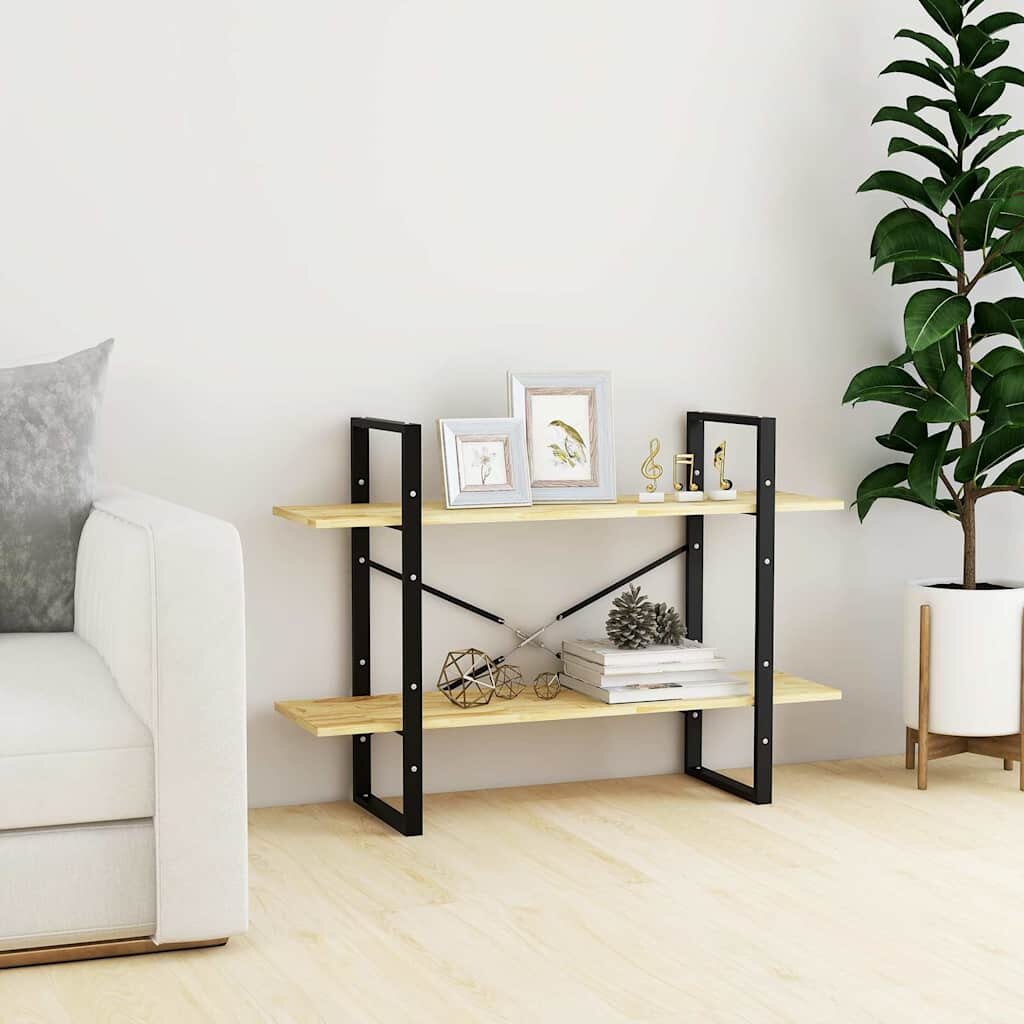 vidaXL 2-етажна библиотека 100x30x70 см борово дърво масив
