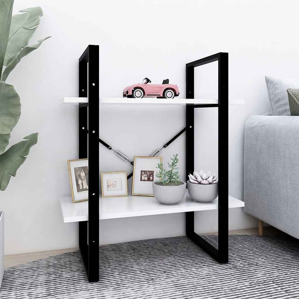 vidaXL 2-етажна библиотека бял 60x30x70 см инженерно дърво