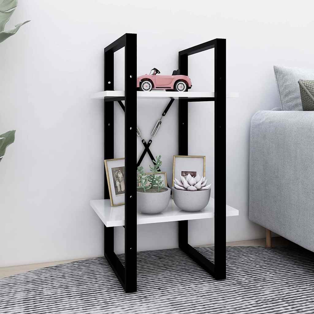 vidaXL 2-етажна библиотека бяла 40x30x70 см инженерно дърво