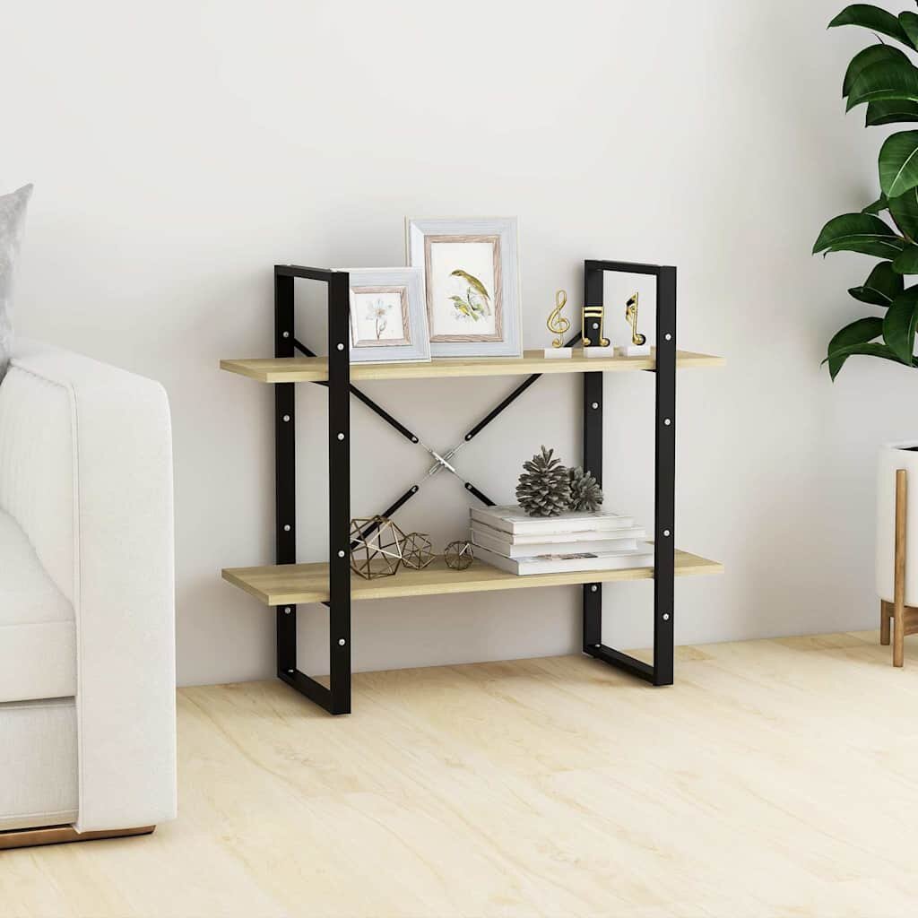 vidaXL 2-етажна библиотека дъб сонома 80x30x70 см инженерно дърво