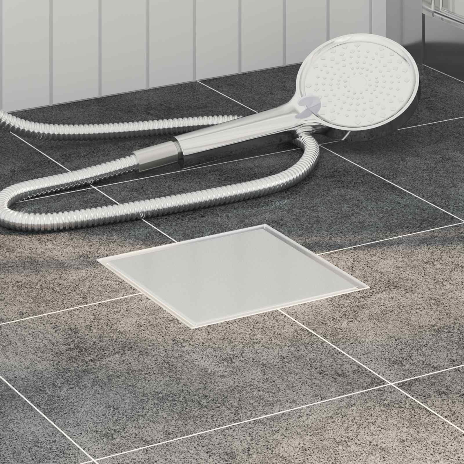 vidaXL 2 в 1 душов дренаж Сребрист 20 x 20 cm Неръждаема стомана 304