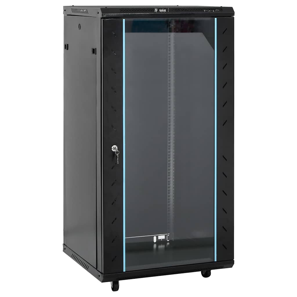 vidaXL 22U сървърен шкаф 19" IP20 черен 60x60x120 см