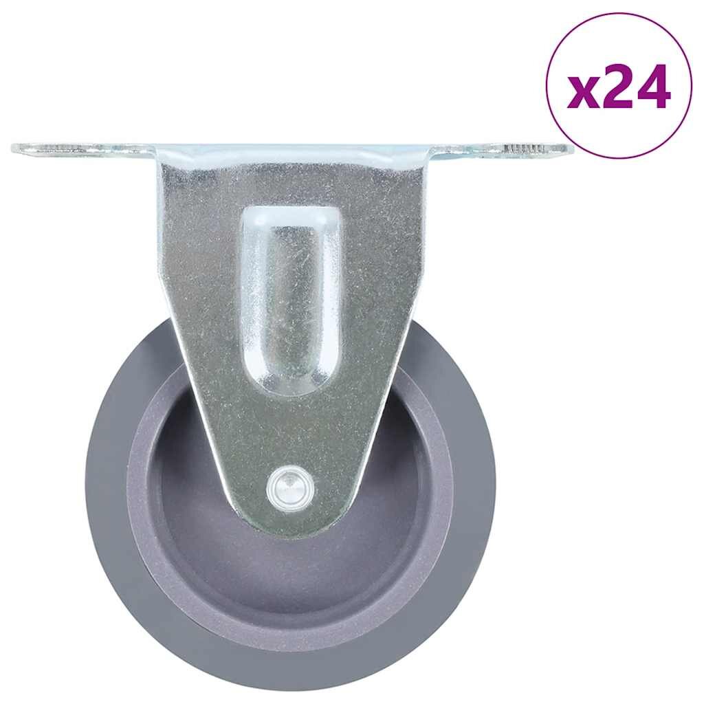 vidaXL 24 бр. Фиксирани колелца 75 мм