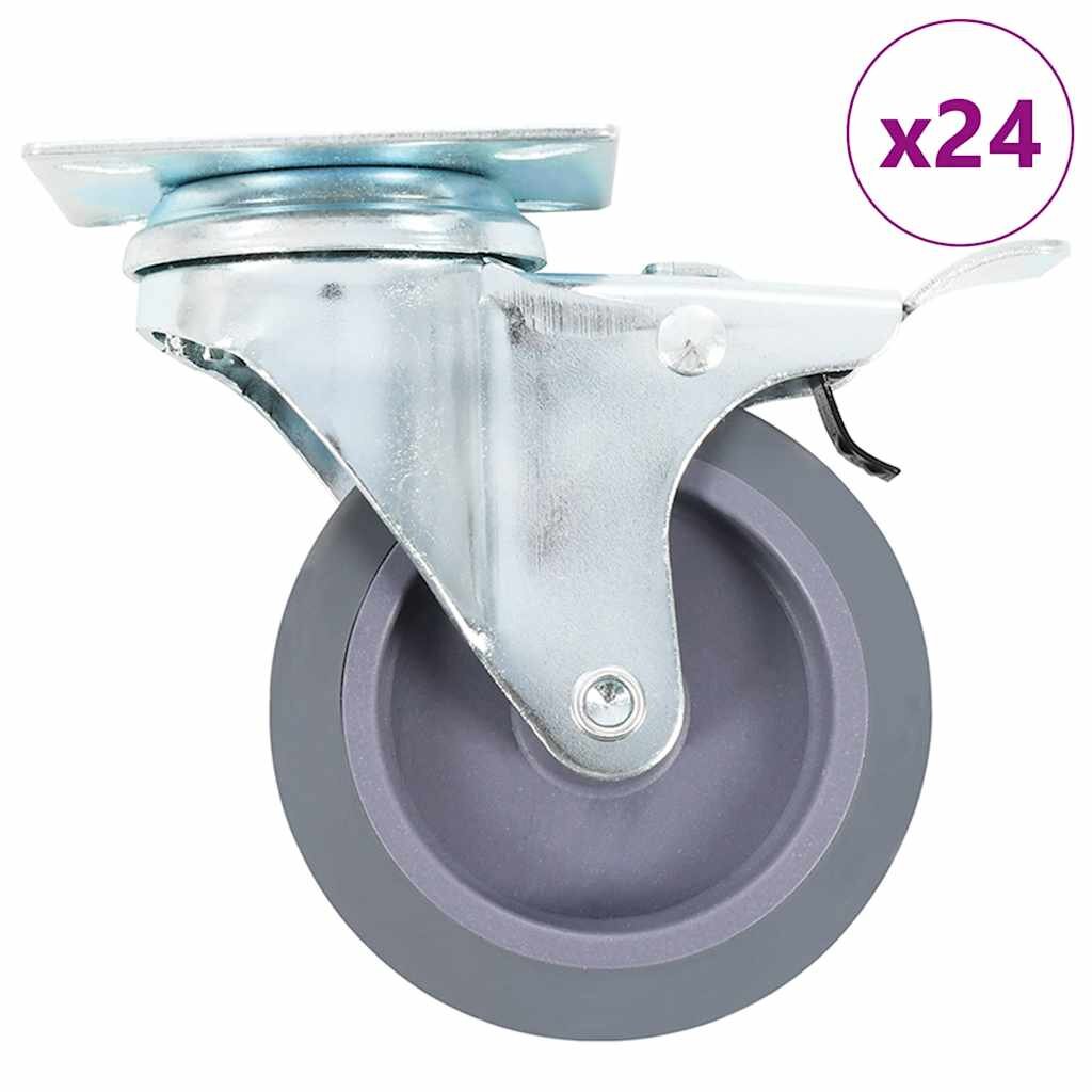 vidaXL 24 бр Въртящи се колела 75 мм