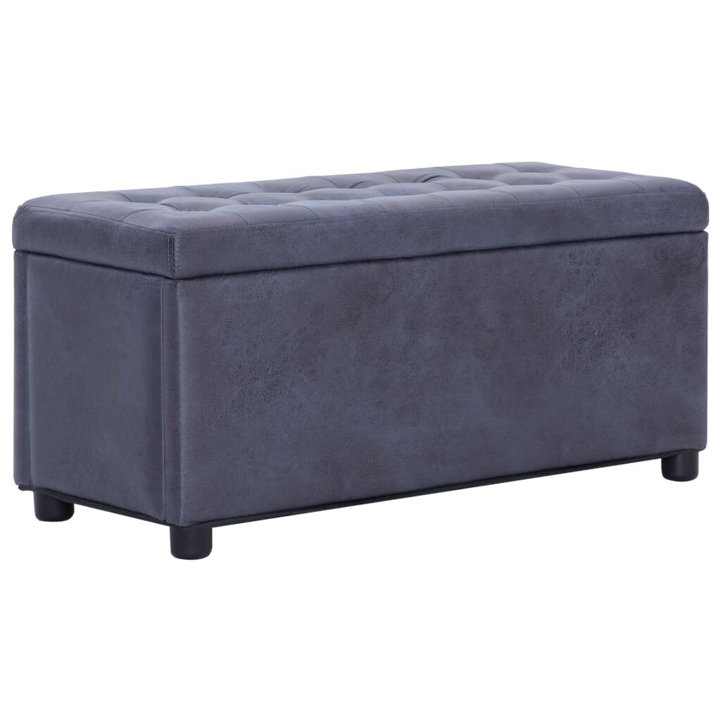 vidaXL 281376 Storage Ottoman 875 cm Grey Faux Suede Leather