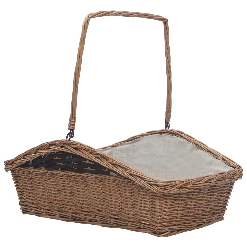vidaXL 286989 Firewood Basket with Handle 615x465x58 cm Brown Willow