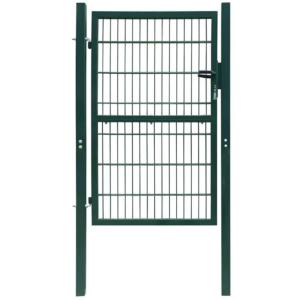 vidaXL 2D Оградна порта (единична) зелена 100x140 см