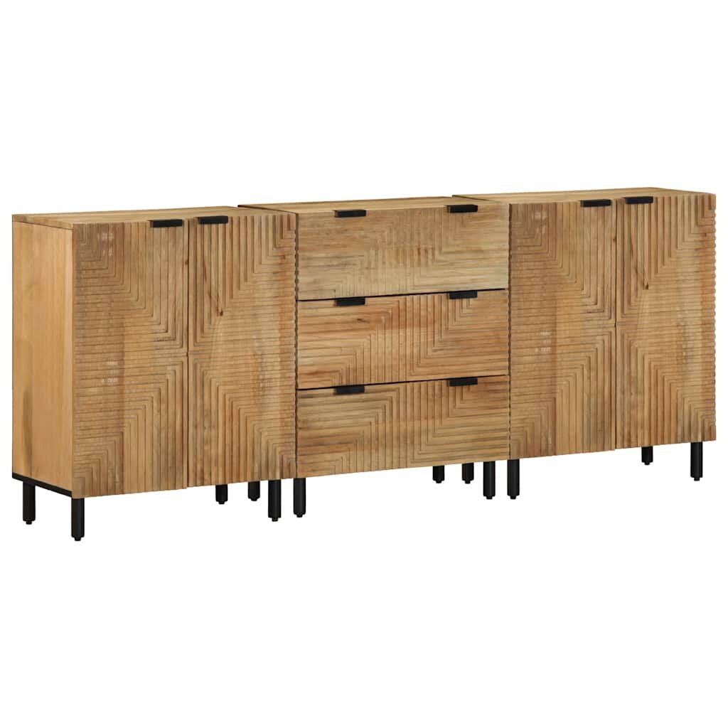vidaXL 3 броя бюфети Кафяво 60x33x75 cm Масивна дървесина Манго