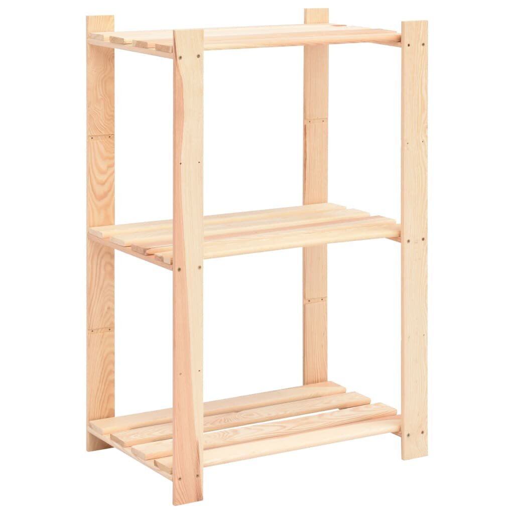 vidaXL 3-етажен стелаж 60x38x90 см бор масив 150 кг