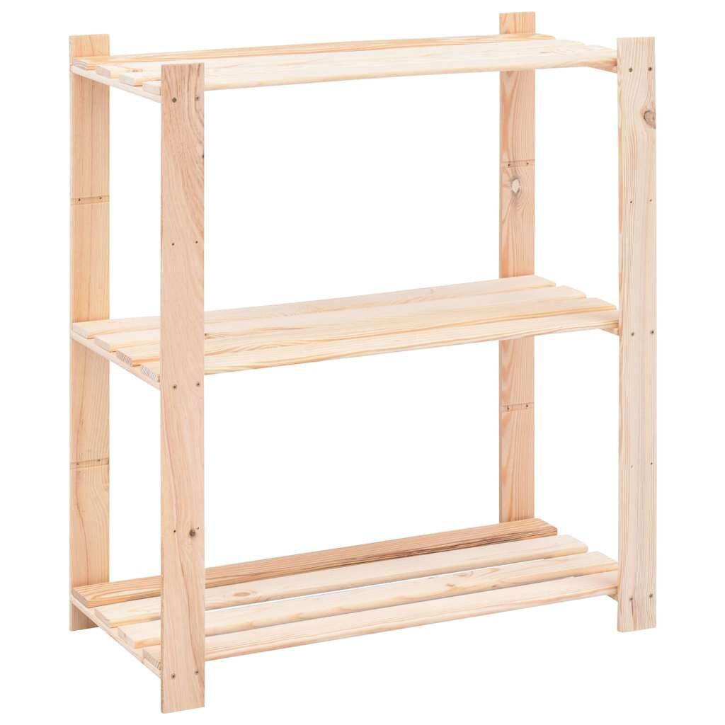 vidaXL 3-етажен стелаж 80x38x90 см бор масив 150 кг