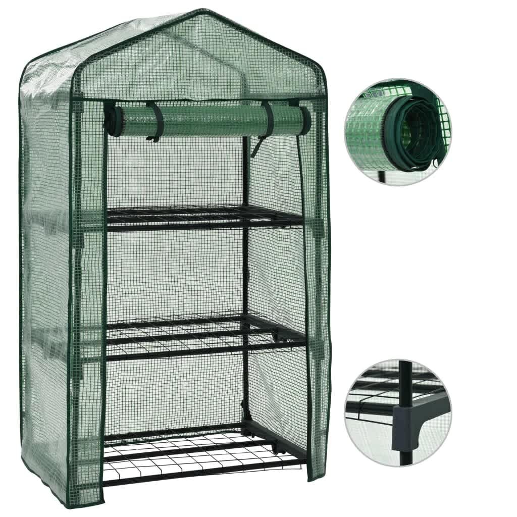 vidaXL 3-етажна мини оранжерия 69x49x125 см
