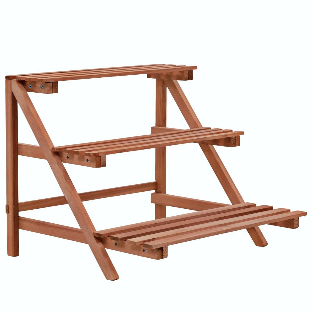 vidaXL 3-етажна стойка за цветя кедрово дърво 48x45x40 см