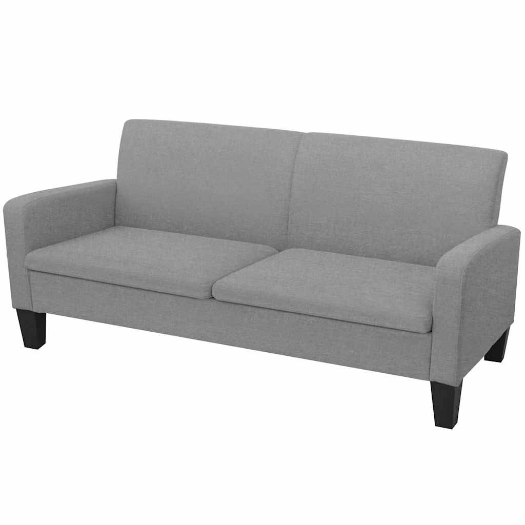 vidaXL 3-местен диван 180х65х76 см светлосив