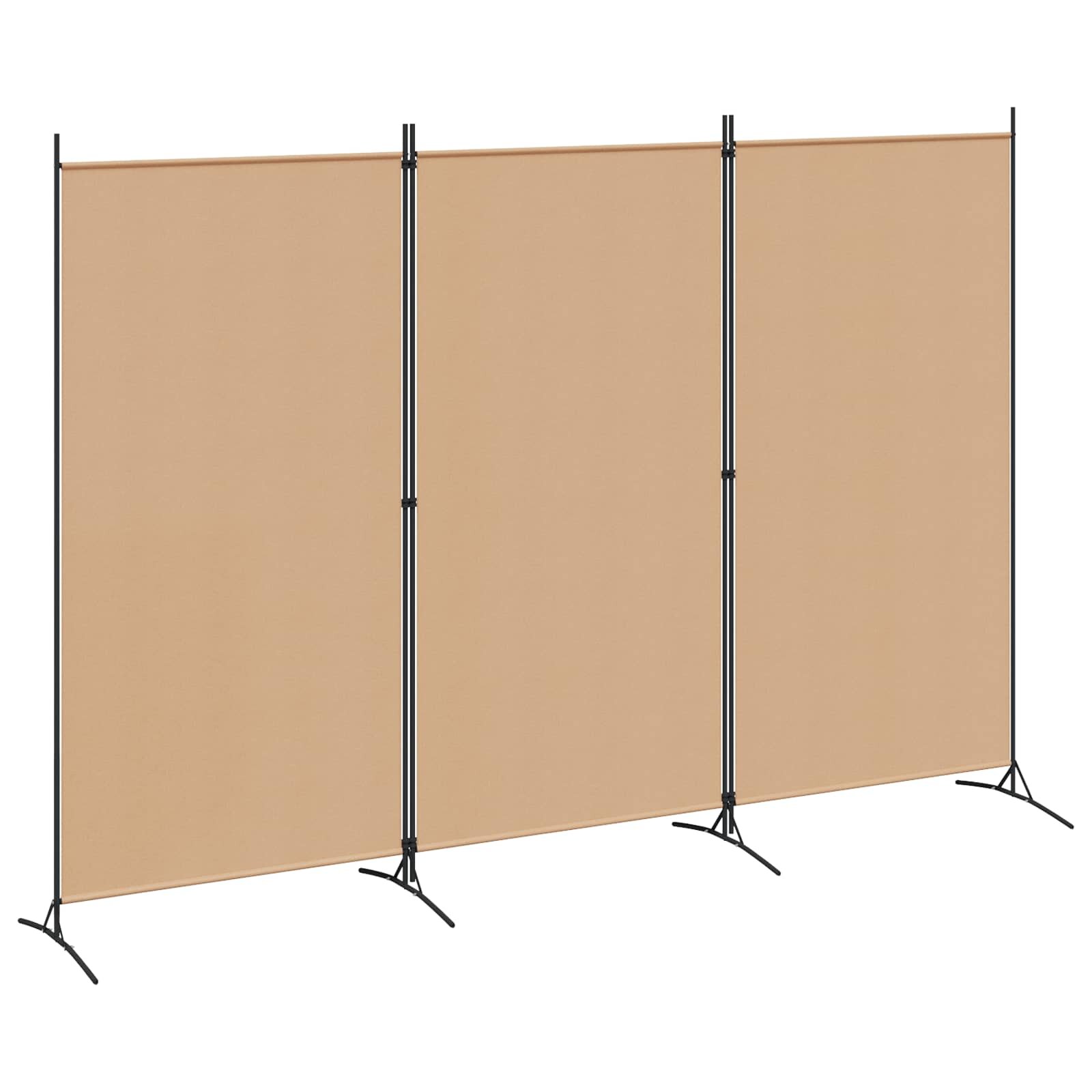 vidaXL 3-панелен параван Бежово 260 x 180 cm Текстил