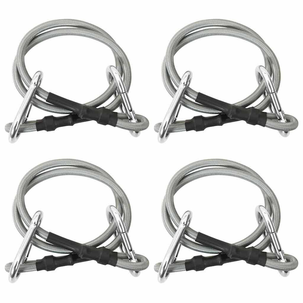 vidaXL 310252 Ropes with Carabiner 4 pcs Rubber