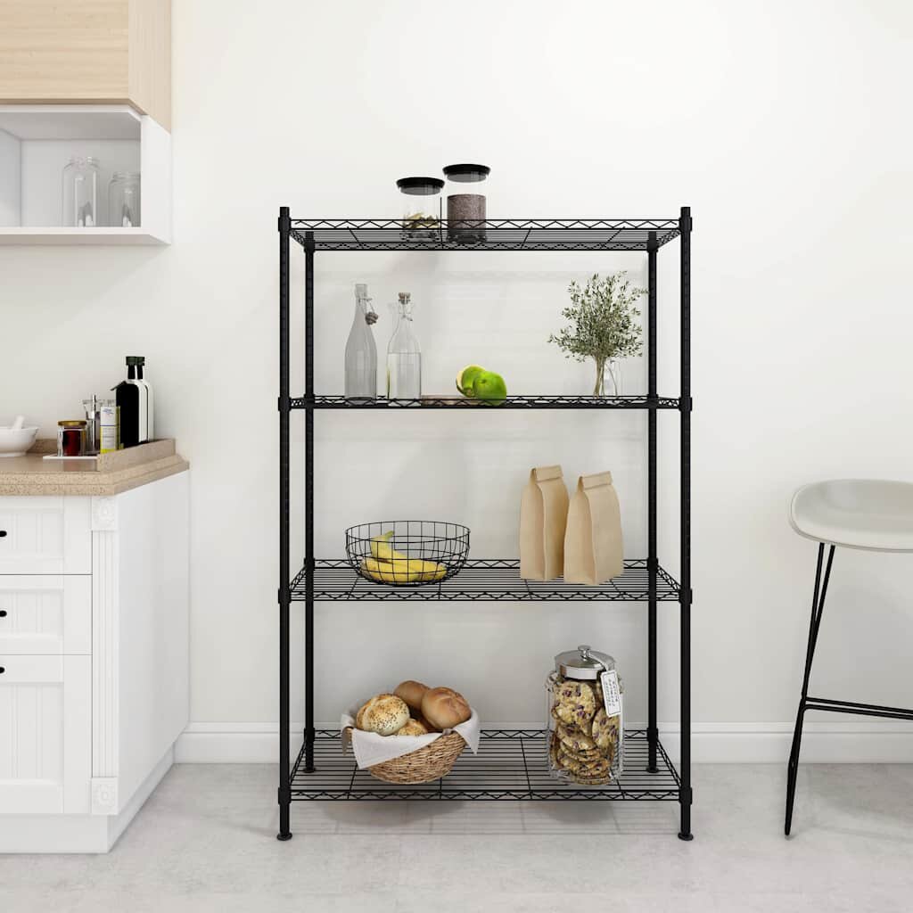 vidaXL 324622 4-Tier Storage Shelf 90x35x137 cm Black 200 kg