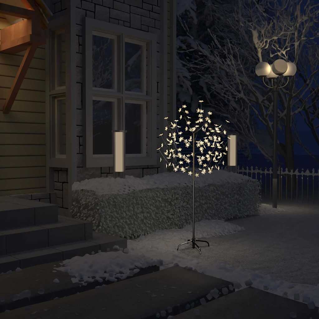 vidaXL 328653 Christmas Tree 120 LEDs Warm White Light Cherry Blossom 150 cm (US only) - Untranslated