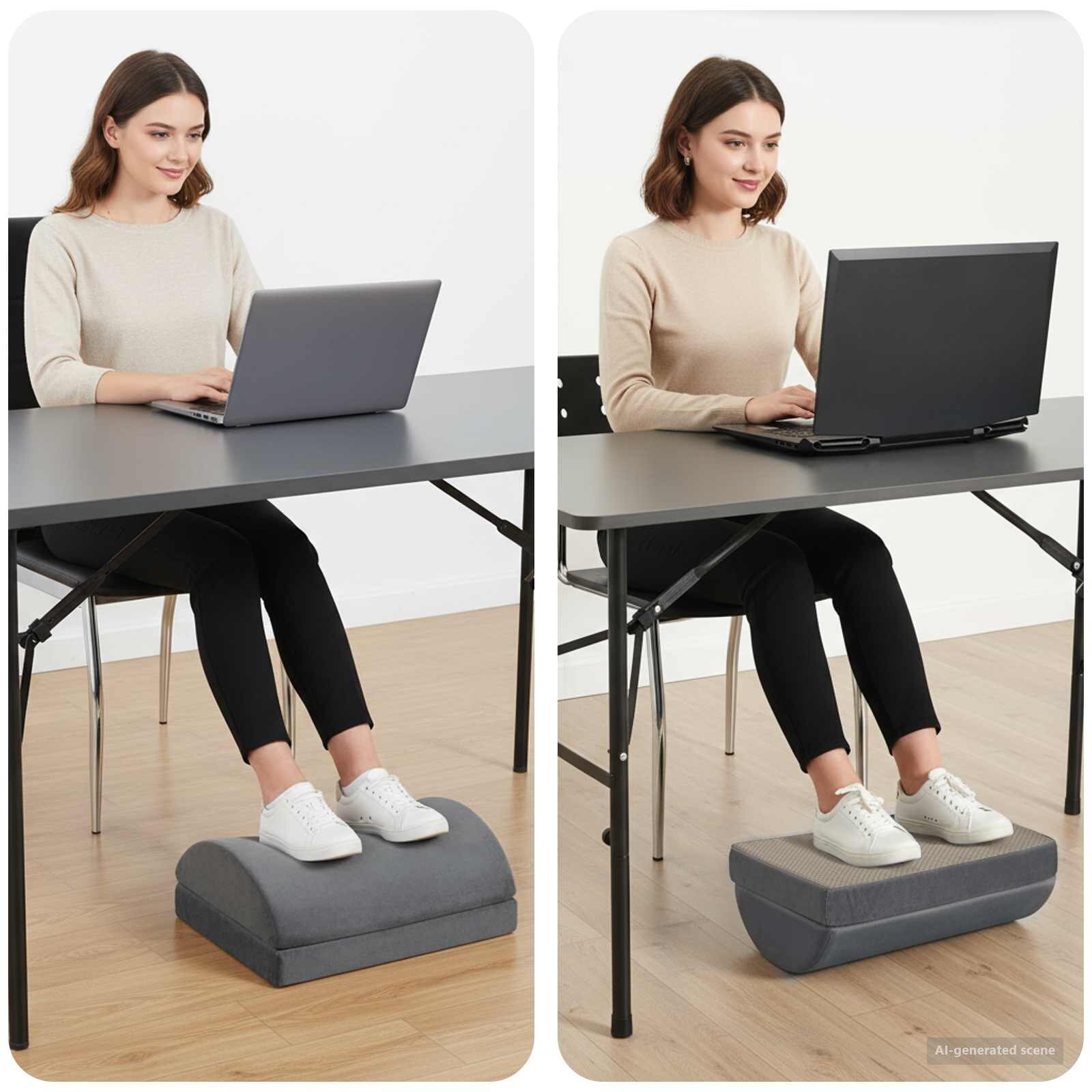 vidaXL 44 x 29 x 17 см Твърд PU пяна Сив