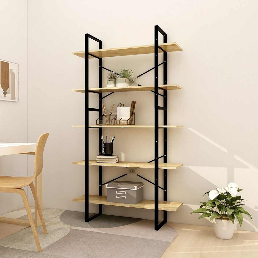 vidaXL 5-етажен шкаф библиотека 100x30x175 см бор