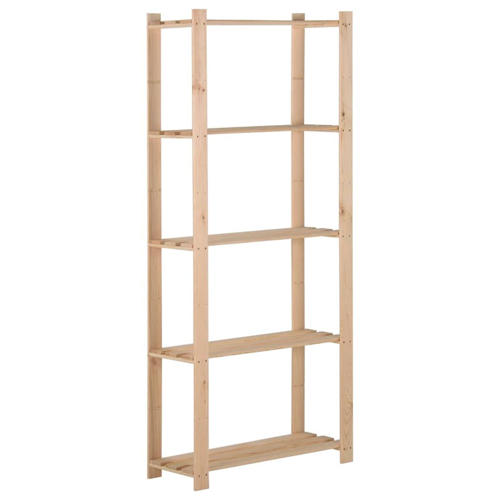 vidaXL 5-етажен стелаж 80x285x170 см бор масив