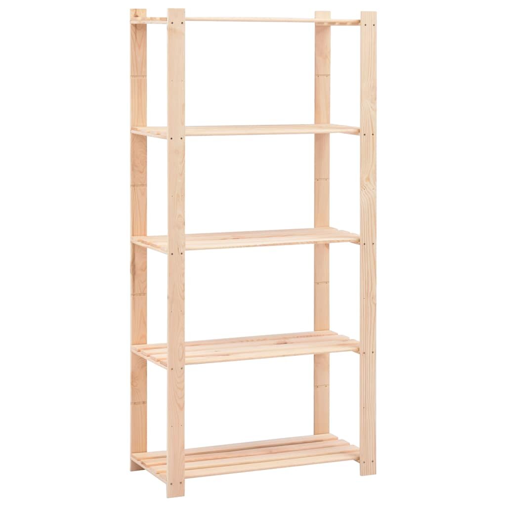 vidaXL 5-етажен стелаж 80x38x170 см бор масив 250 кг