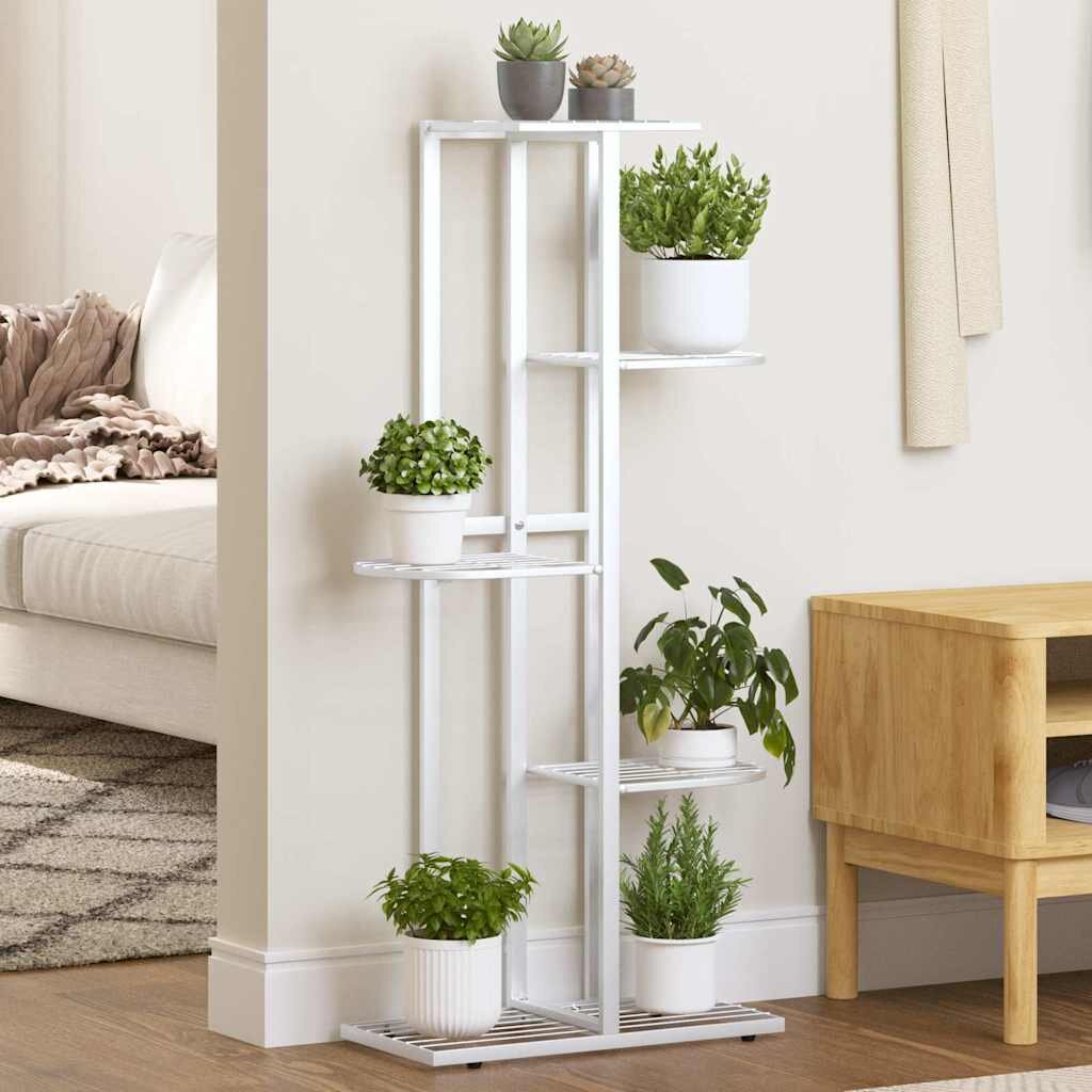 vidaXL 5-етажен цветарник 43x22x98 см бял метал