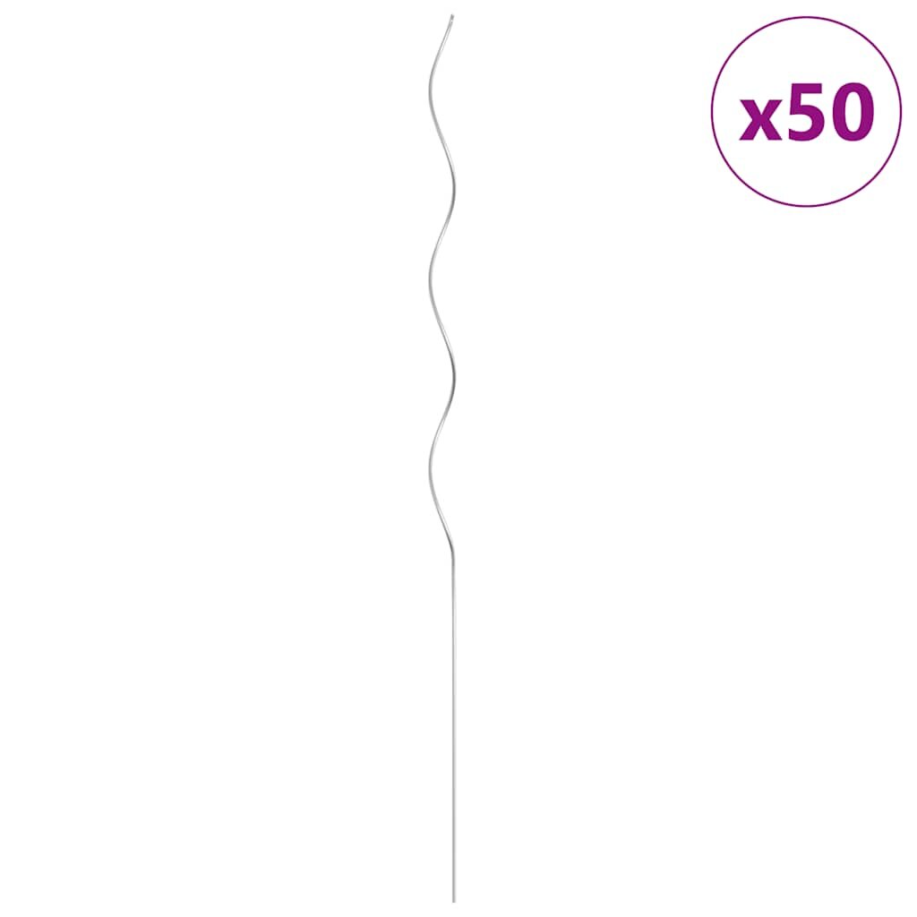 vidaXL 50 бр Спирални колчета за растения 110 см поцинкована стомана