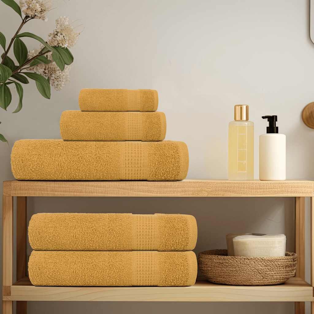 vidaXL 6 Piece Towel Set Gold 360 gsm 100% Cotton - Untranslated