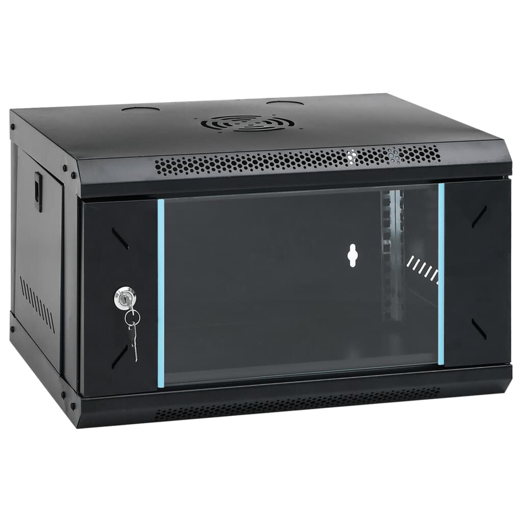 vidaXL 6U стенен мрежов шкаф 19" IP20 53x40x30 см