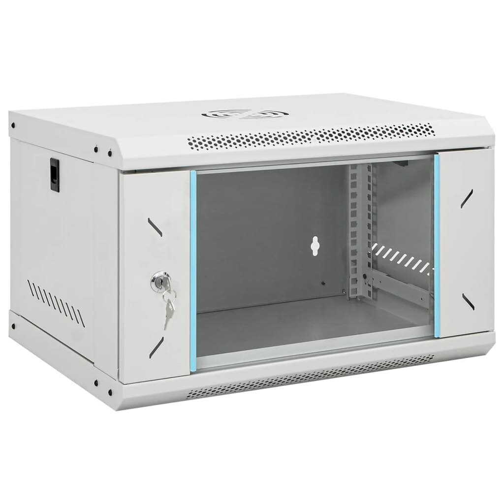 vidaXL 6U стенен мрежов шкаф 19" IP20 53x40x30 см