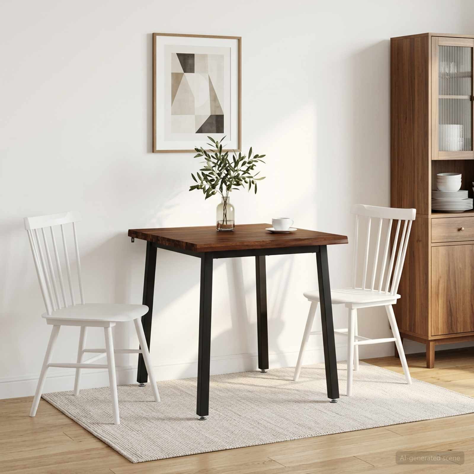 vidaXL 70 x 70 x 75 cm Солидно акациево дърво Тъмно кафяво и черно