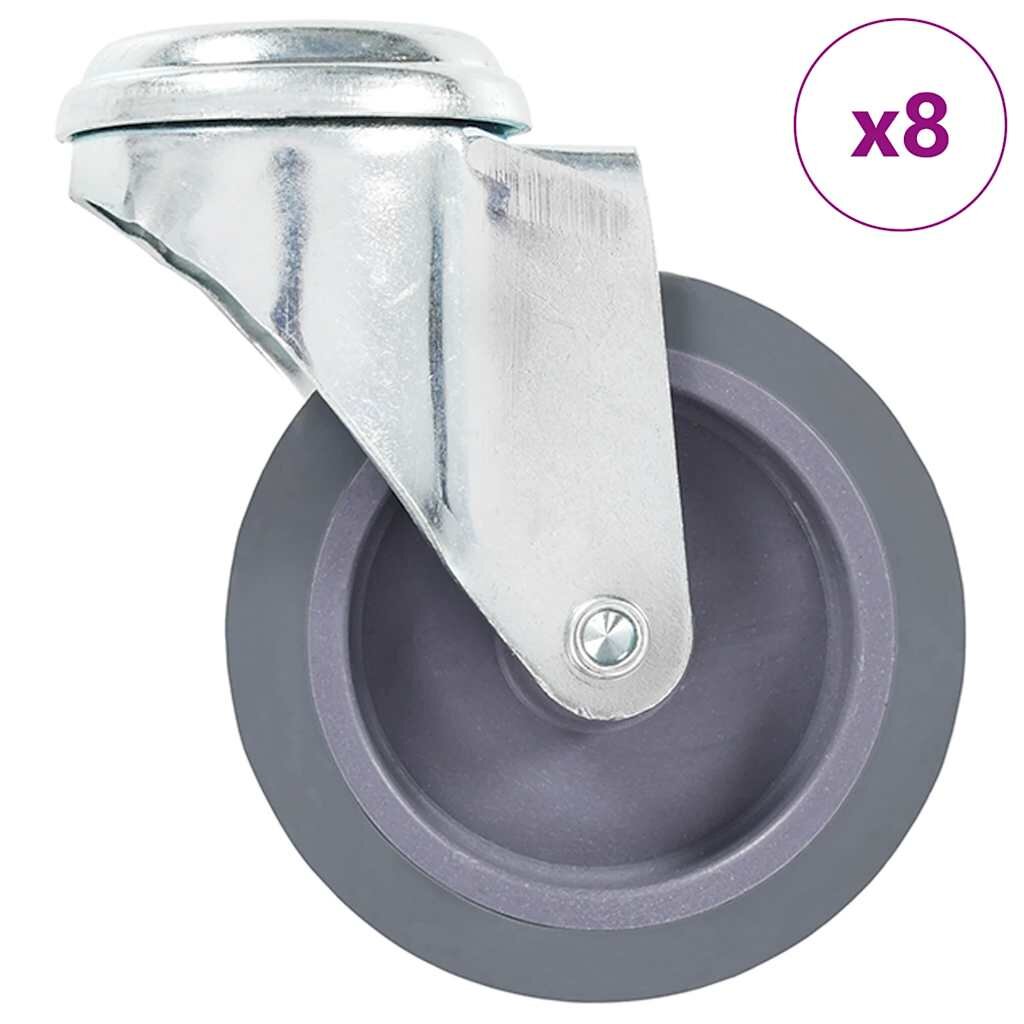 vidaXL 8 бр въртящи се колела с отвори за болт 75 мм