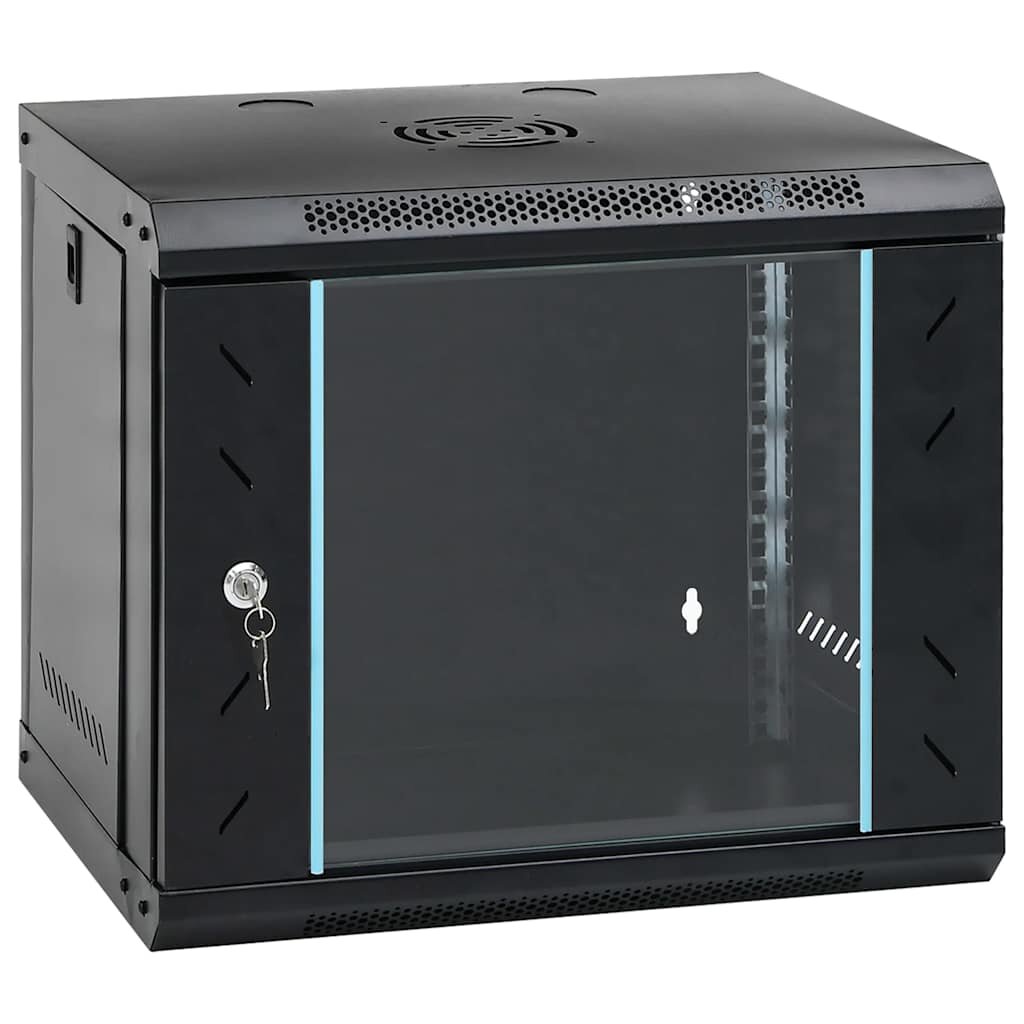 vidaXL 9U стенен мрежов шкаф 19" IP20 53x40x45 см