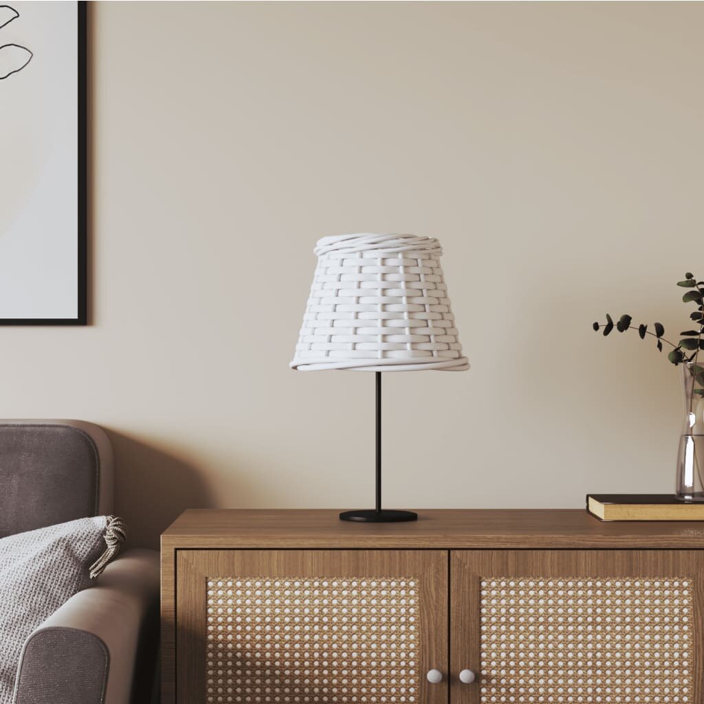 vidaXL Абажур за лампа бял Ø15x12 см ракита