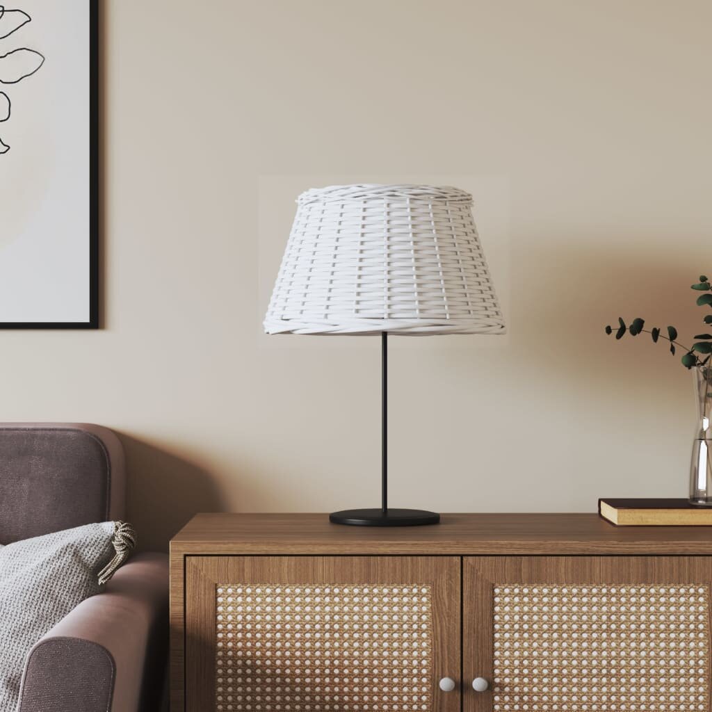 vidaXL Абажур за лампа бял Ø15x30 см ракита