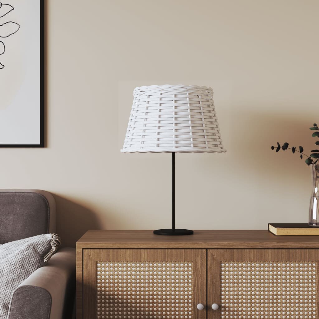 vidaXL Абажур за лампа бял Ø38x23 см ракита