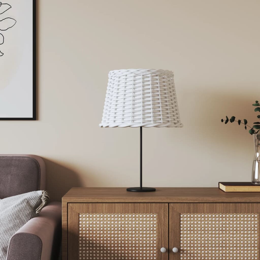 vidaXL Абажур за лампа бял Ø40x26 см ракита