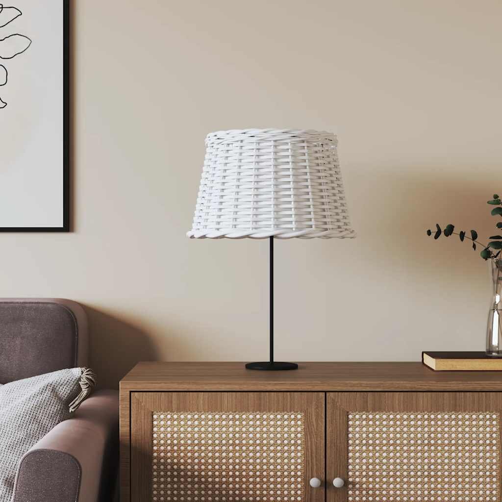 vidaXL Абажур за лампа бял Ø45x28 см ракита