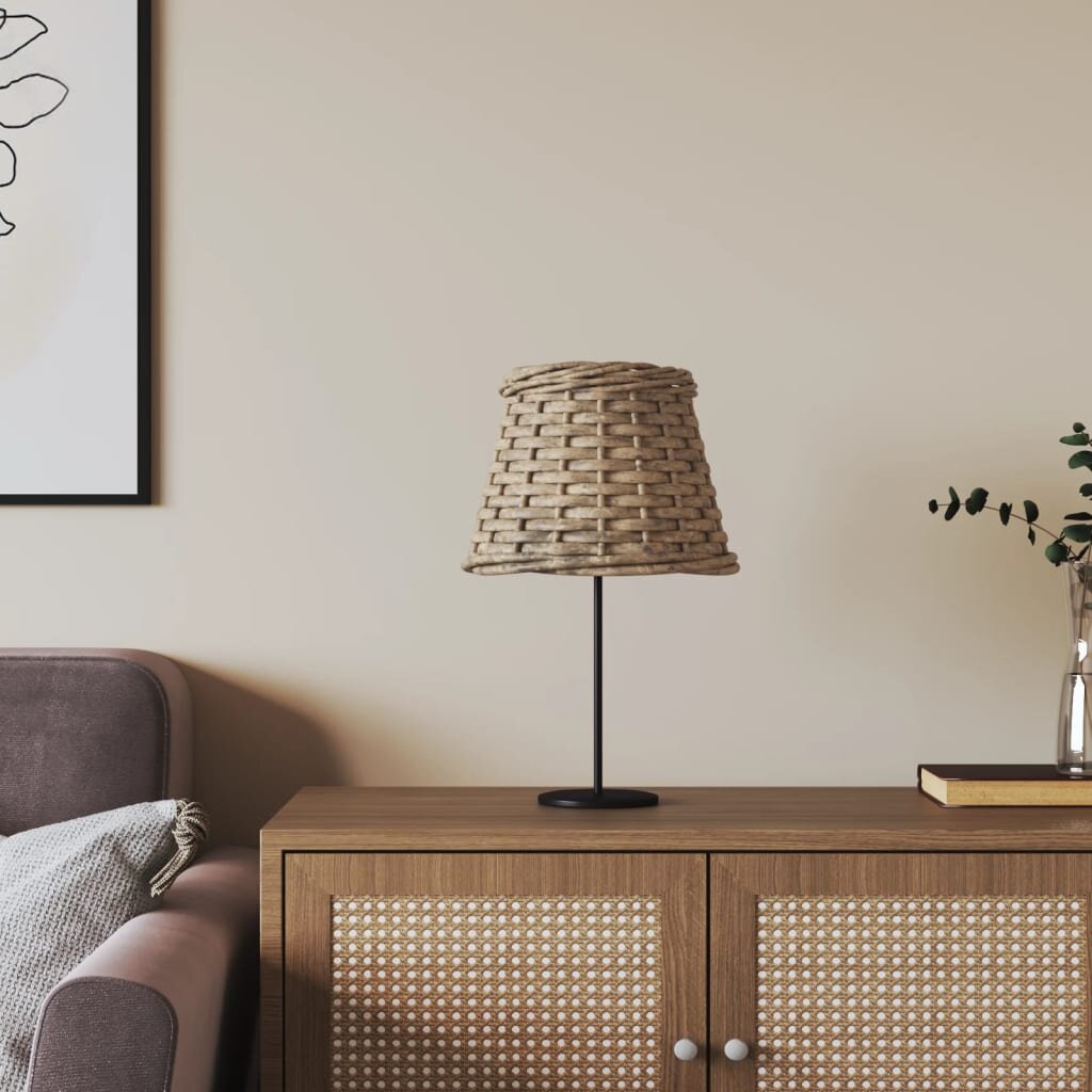vidaXL Абажур за лампа кафяв Ø15x12 см ракита