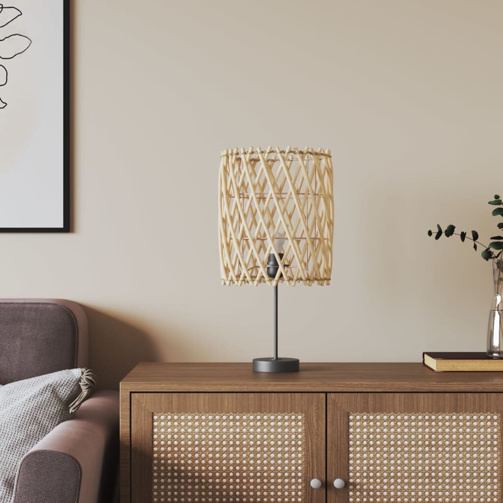 vidaXL Абажур за лампа кафяв Ø23x28 см ракита