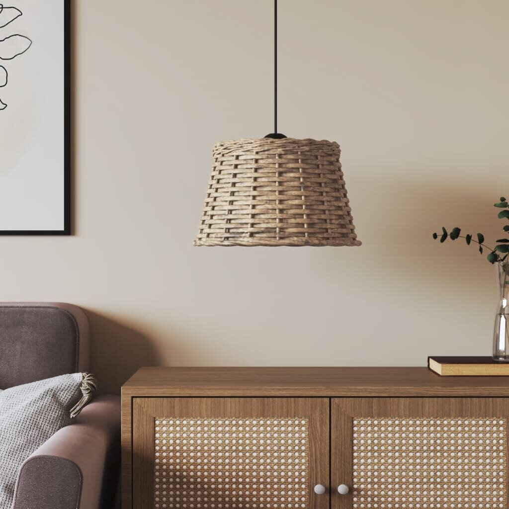vidaXL Абажур за таванна лампа кафяв Ø38x23 см ракита