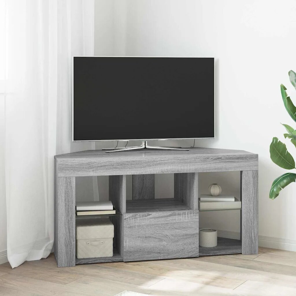 vidaXL Ъглов кабинет за LED телевизор 100 x 40 x 50 cm Сив Сонома