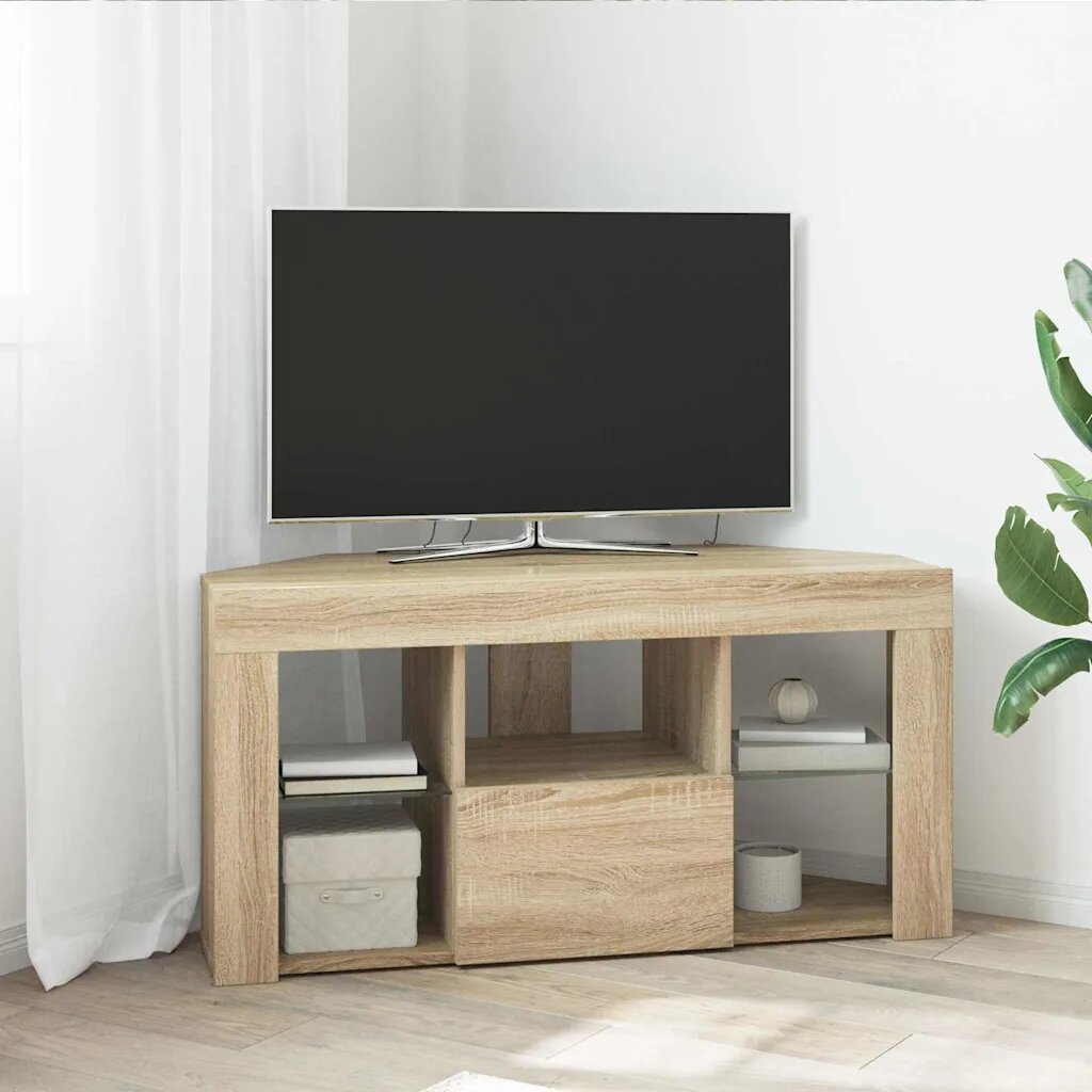 vidaXL Ъглов кабинет за LED телевизор 100 x 40 x 50 cm Сонома дъб