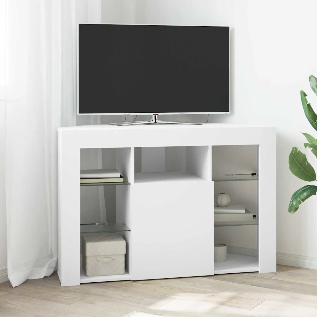 vidaXL Ъглов кабинет за LED телевизор 100x40x68см Бяло