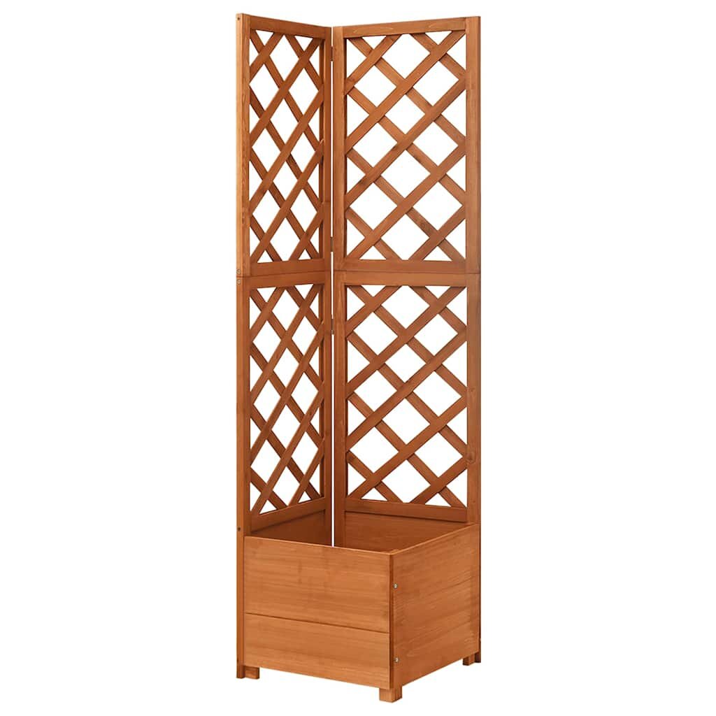 vidaXL Ъглов плантер с пергола 40x40x150 см чам масив