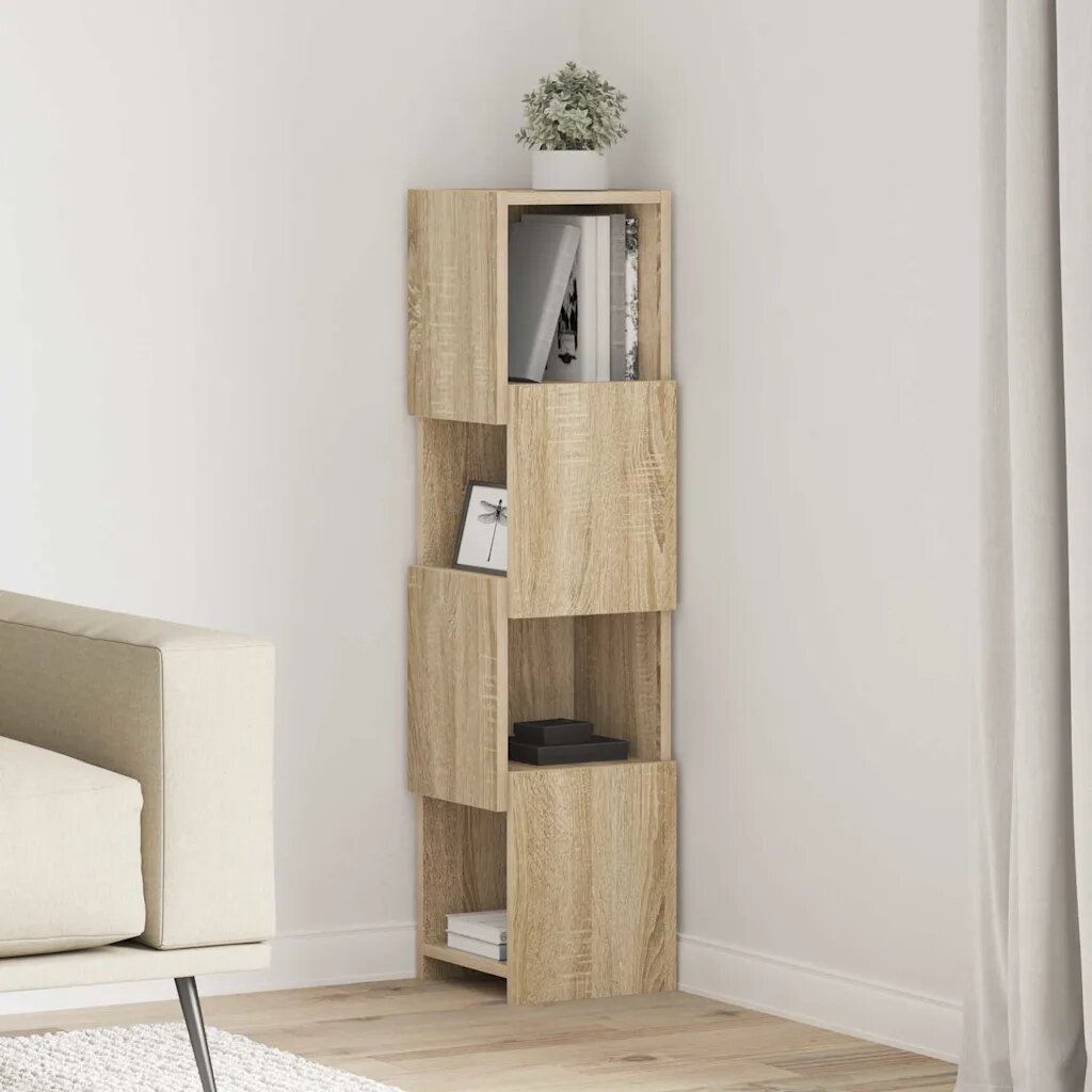 vidaXL Ъглов шкаф 255x25x102см Инженерна дървесина Сонома дъб