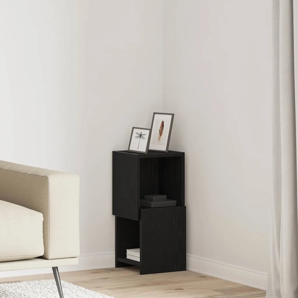 vidaXL Ъглов шкаф 255x25x55см Инженерна дървесина Черния дъб