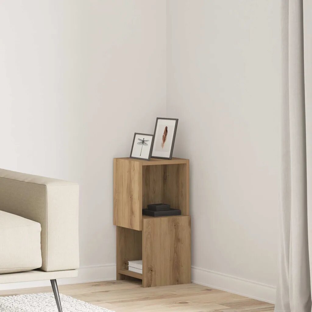 vidaXL Ъглов шкаф 255x25x55см Инженерна дървесина Дъб